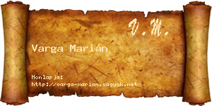 Varga Marián névjegykártya